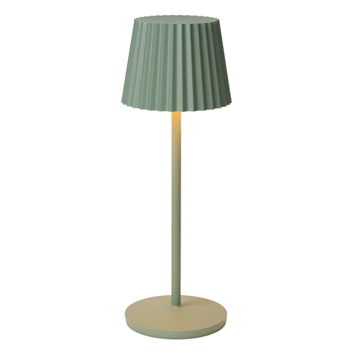 Lucide JUSTINE - Lampe de table Rechargeable Intérieur/Extérieur - Batterie/Piles - LED Dim. - 1x2W 2700K - IP54 - Avec station de charge sans fil - Vert - détail 1